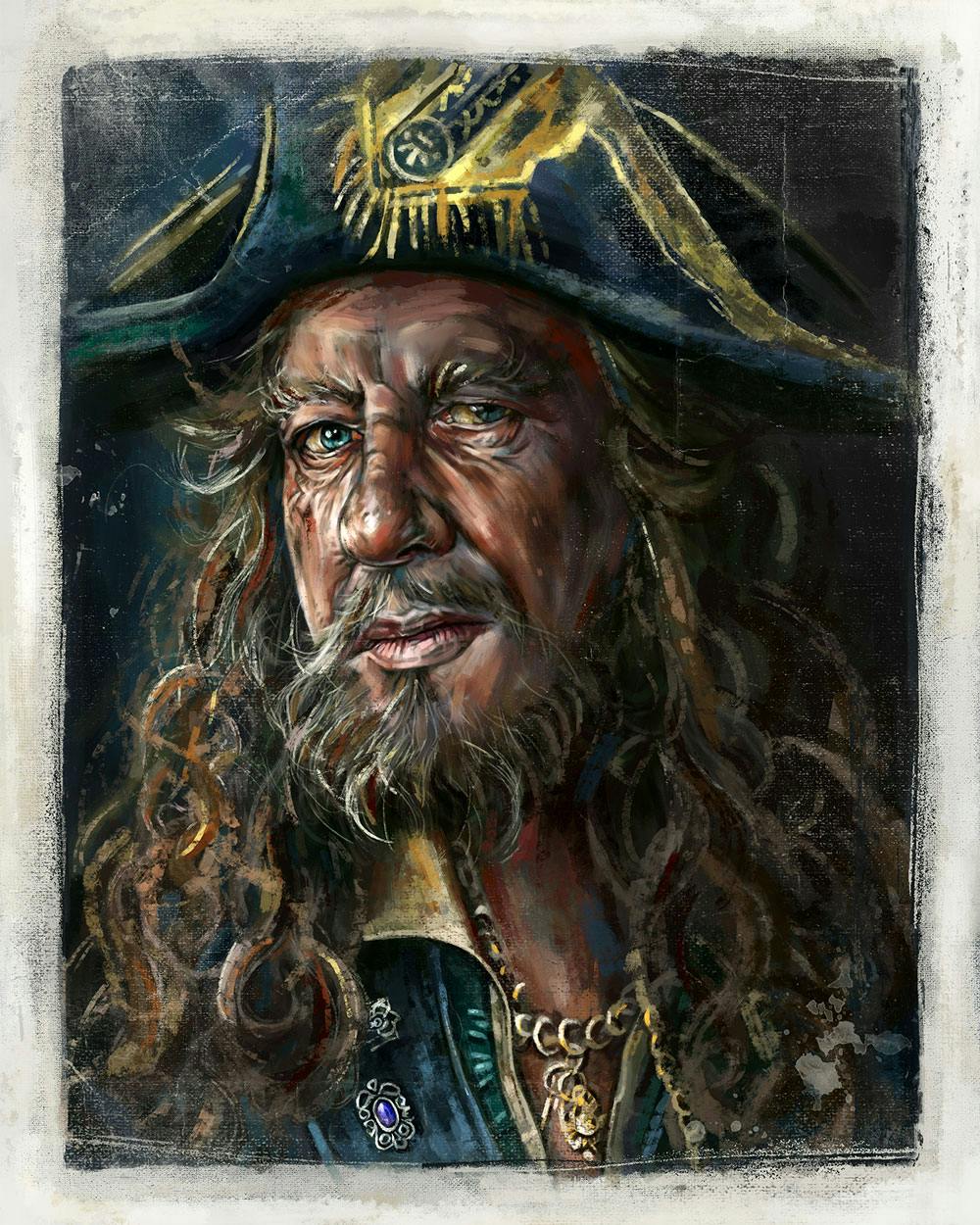 Original artwork of Hector Barbossa from "Pirates of the Caribbean" created by Celebrity Fan Fest guest artisit Robert Bruno