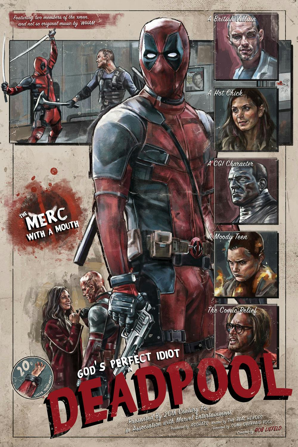 Original artwork for "Deadpool" created by Celebrity Fan Fest guest Robert Bruno