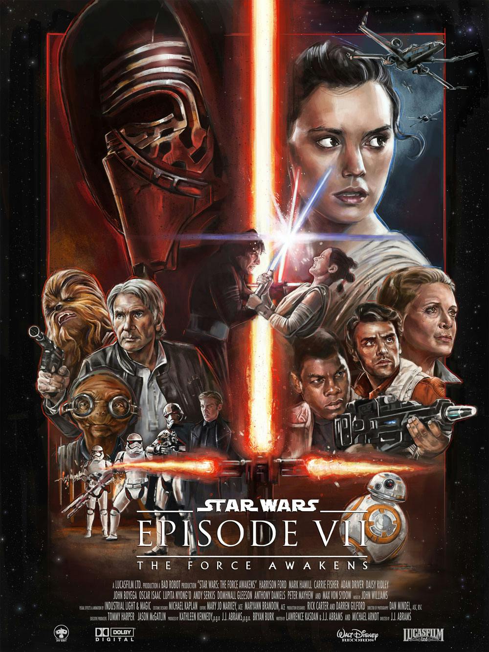 Original poster artwork for "Star Wars: The Force Awakens" by Celebrity Fan Fest guest artist Robert Bruno