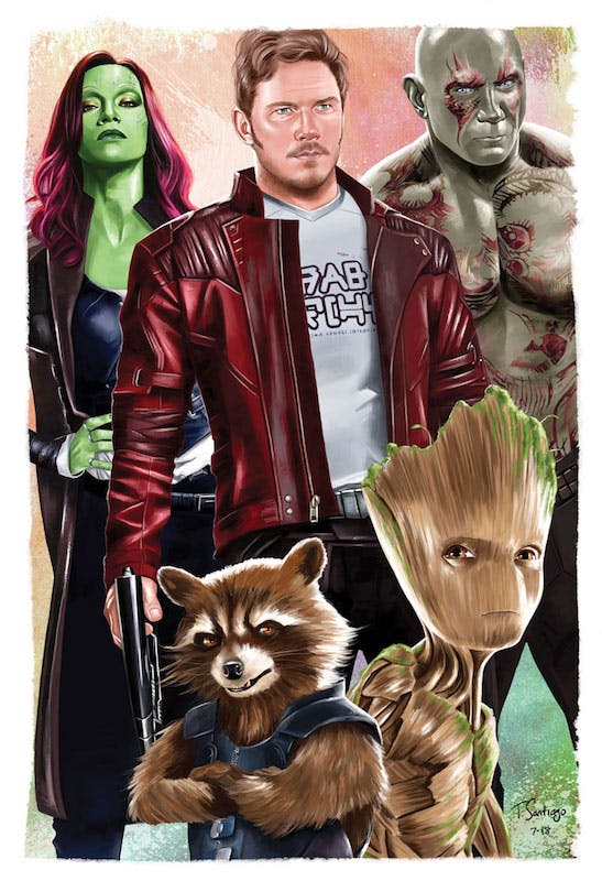 Celebrity Fan Fest guest artist Tony Santiago's illustration of the Guardians of the Galaxy