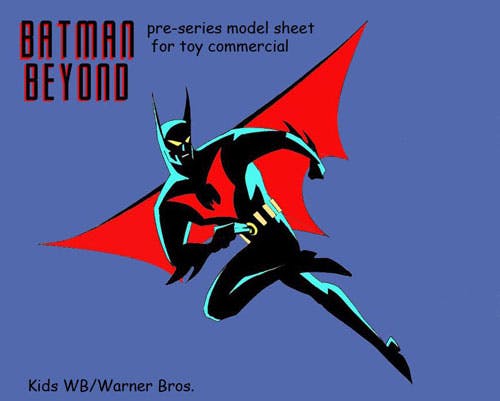 Batman beyond pre-series model sheet for toy commercial