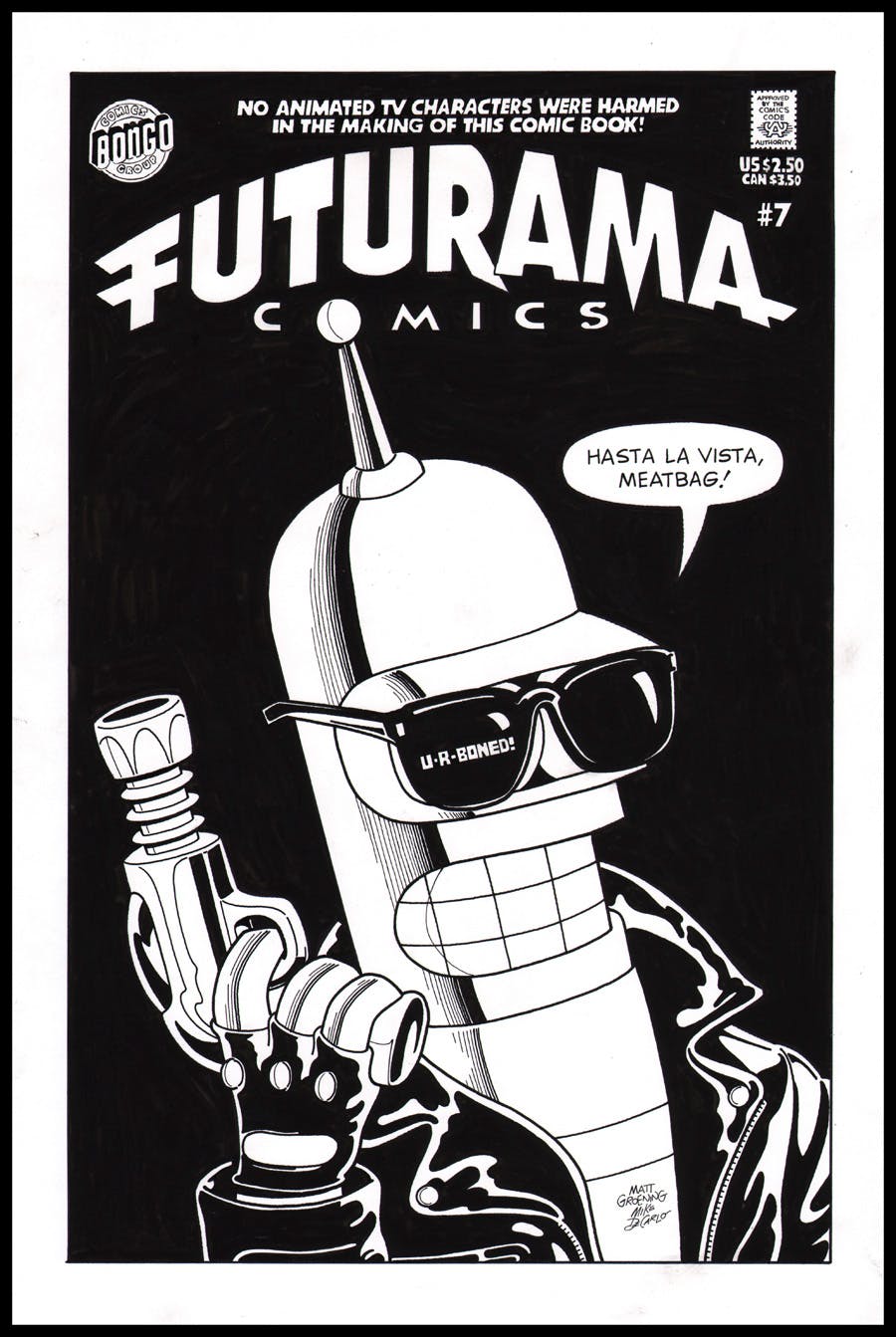 Futurama comics black and white cover